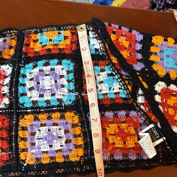 DAZY Colorful Crochet Cropped Cardigan Shrug  Sz M - Picture 12 of 12
